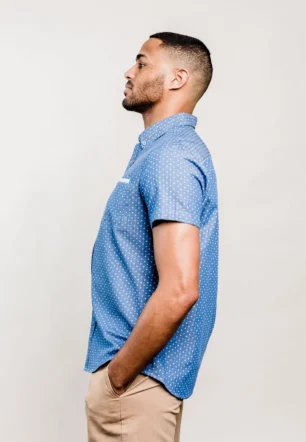 Man Blue Summer Shirt w Video